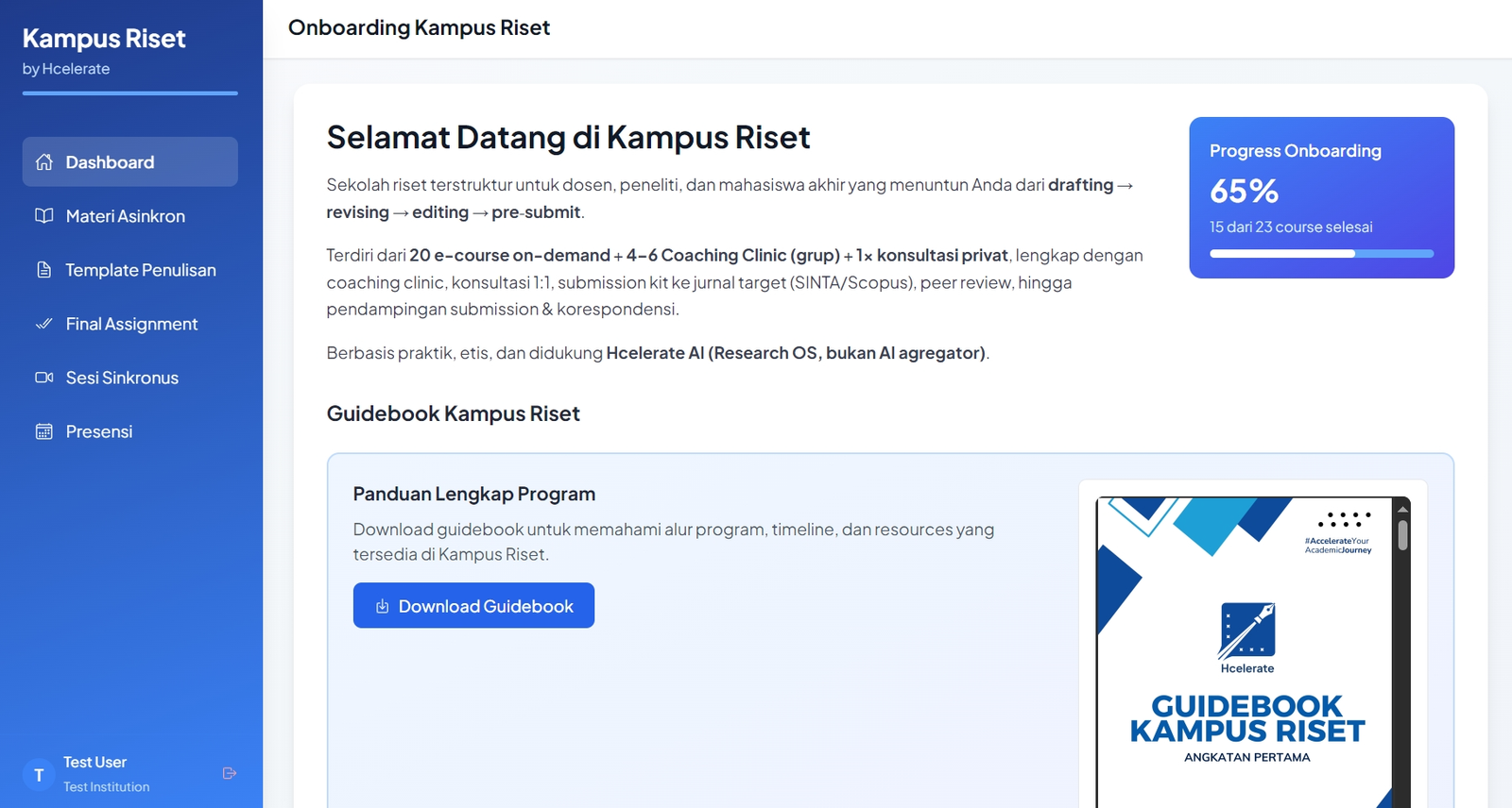 Screenshot Platform LMS Hcelerate